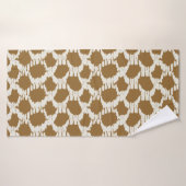 Grands points contrastés marron (Serviette de bain)