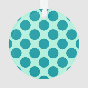 Grands points rétro - aqua et turquoise
