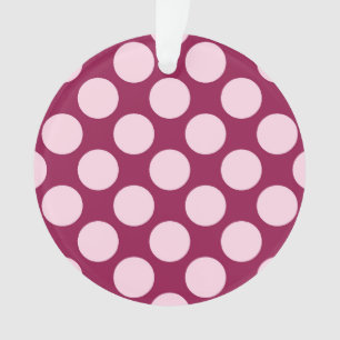 Grands points rétro - bordeaux et rose coquille