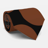 Grands Pois Auburn sur Cravate noire (Roulé)