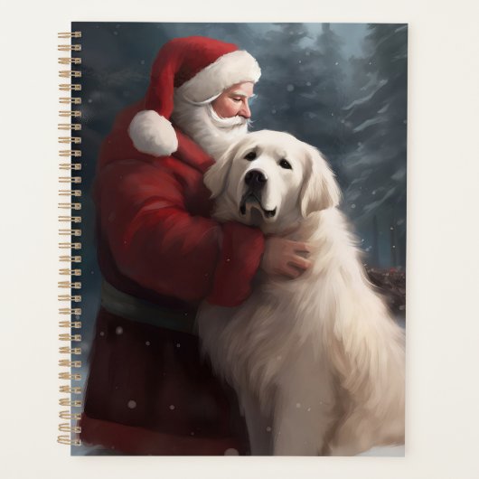 Grands Pyrénées avec Noël Festif du Père Noël (Devant)