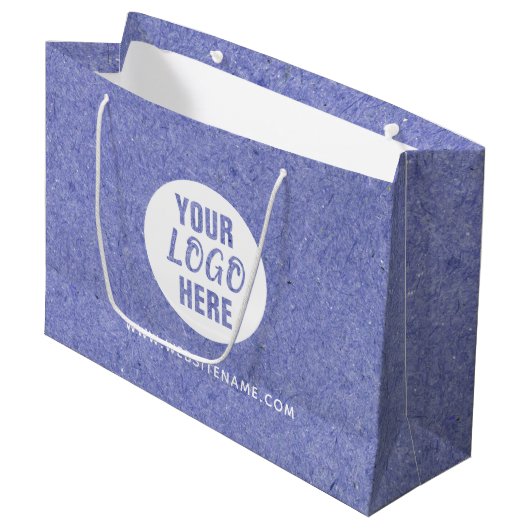 Grands sacs de courses en Kraft avec logo/texte pe (Devant Angle)