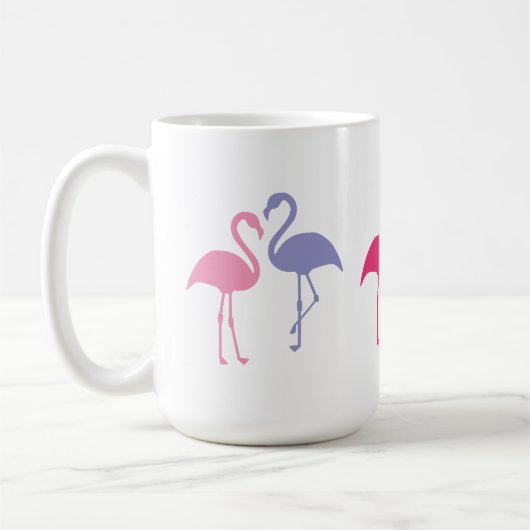 Grands Statues de Flamant Rose Mug 15 oz. (Gauche)
