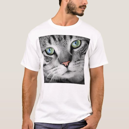 Grands T-shirts de chat tigré de visage (Devant)