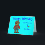 Grandson 1er Anniversaire Carte<br><div class="desc">Grande carte de 1er anniversaire pour votre petit-fils avec cowboy teddy</div>