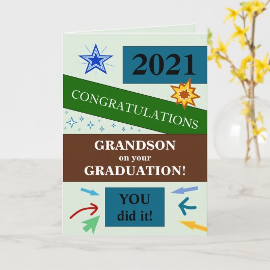  Grandson Afstuderen Kaart (Gele Bloem)