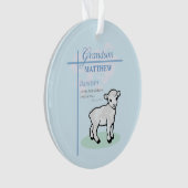 Grandson Baptême Blue Boy Lamb Personnalisé (devant)
