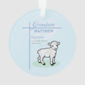 Grandson Baptême Blue Boy Lamb Personnalisé (dos)