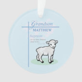 Grandson Baptême Blue Boy Lamb Personnalisé (devant)