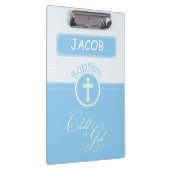 Grandson Baptism, aangepaste naam, blauw kind van Klembord (Rechts)