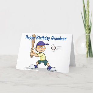 **GRANDSON** BATTER UP/have a HAAPPY BIRTHDAY Kaart