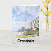 GRANDSON BEACH VERJAARDAG-GENIET VAN UW DAG KAART (Gele Bloem)