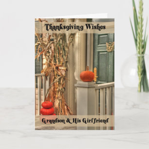 Grandson en zijn Vriendin Happy Thanksgiving Feestdagen Kaart