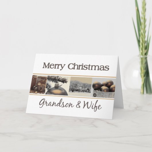 Grandson et sa femme Joyeuse carte de Noël (Devant)