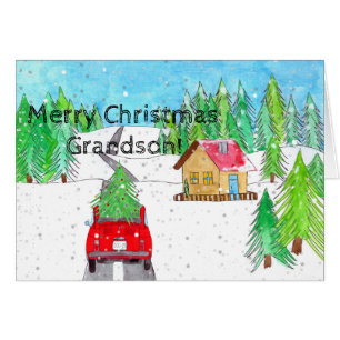 Grandson Fiat 500 in Snowy Forest 