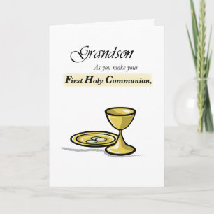 Grandson First Communion Gold Chalice, Paten Kaart