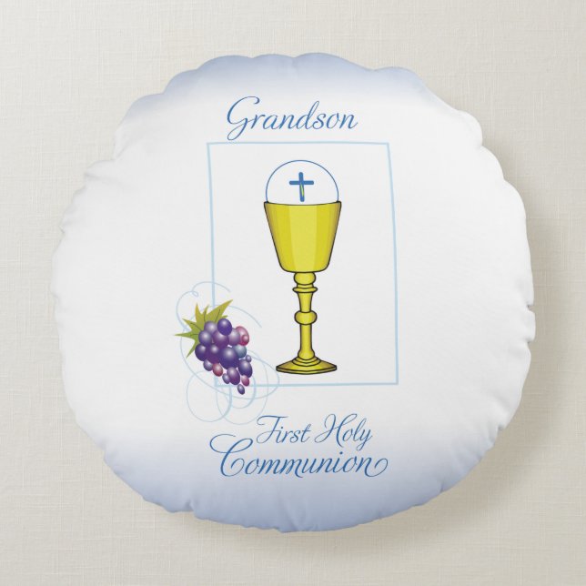 Grandson First Community, Chalice met Host Rond Kussen (Voorkant)