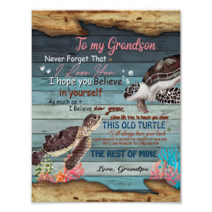 Grandson Gift Brief aan mijn kleinzoon van opa Foto Afdruk