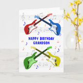 Grandson Guitares Carte Anniversaire (Fleur jaune)
