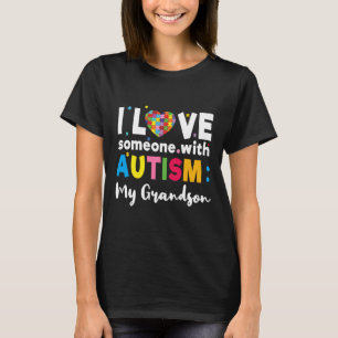 Grandson I Love Heart Special Autisme Awareness T-shirt