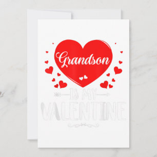 Grandson is mijn Valentijn die op Fam Grandma Gift Aankondiging