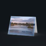 Grandson, Lac à l'aube Carte d'anniversaire<br><div class="desc">Une belle photo d'un lac à l'aube avec des nuages réfléchissant dans l'eau. Une excellente façon de souhaiter un joyeux anniversaire à quelqu'un. Copyright Norma Cornes.</div>