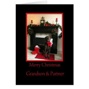 Grandson & Partenaire joyeux noël pointeur alleman