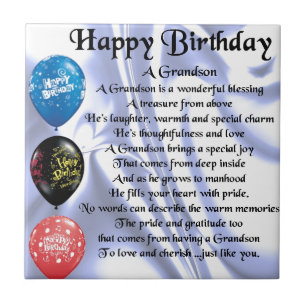 Grandson Poem - Happy Birthday Tegeltje