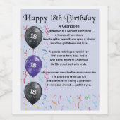 Grandson Poem Vin Bouteille Étiquette 18e annivers (Étiquettes simples)