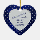 Grandson Star Heart Keepomwille Keramisch Ornament (Voorkant)