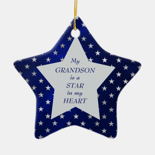 Grandson Star Pattern Keepomwille Keramisch Ornament (Voorkant)