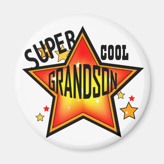 Grandson Super Cool Star Funny Magnet (Devant)