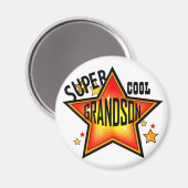 Grandson Super Cool Star Funny Magnet Magneet (Voorkant / Achterkant)
