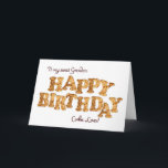 Grandson, une carte d'anniversaire pour les amoure<br><div class="desc">Une carte d'anniversaire amusante pour celui qui aime les biscuits et les douceurs de la vie. Les lettres formées à partir de cookies rendent les mots Joyeux Anniversaire. A l'intérieur,  un biscuit avec une bouchée et un vers amusant.</div>