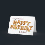 Grandson, une carte d'anniversaire pour les amoure<br><div class="desc">Une carte d'anniversaire amusante pour celui qui aime les biscuits et les douceurs de la vie. Les lettres formées à partir de cookies rendent les mots Joyeux Anniversaire. A l'intérieur,  un biscuit avec une bouchée et un vers amusant.</div>