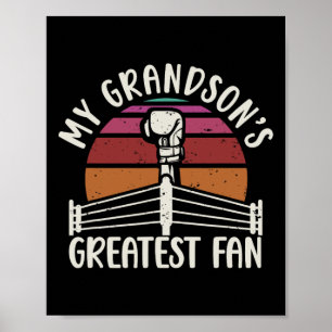 Grandson's Greatest Fan Boxing Grandma Boxing Gran Poster