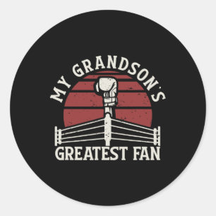 Grandson's Greatest Fan Boxing Grandma Boxing Gran Ronde Sticker