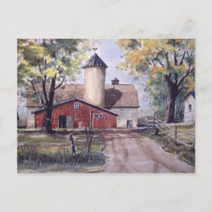 Grange à la fin de l'allée - carte postale