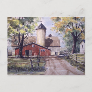 Grange à la fin de l'allée - carte postale