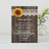 Grange Bois et dentelle Sunflower Invitations de m (Debout devant)