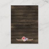 grange bois fleurie rustique mariage cartes d'ence (Dos)