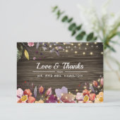 Grange Bois Fleurs d'automne Mariage Carte de reme (Debout devant)