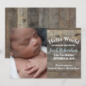 grange bois ouest pays bébé Faire-part de naissanc (Devant / Derrière)