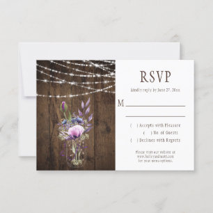 Grange Bois Violet Lavande Fleurs Mason Jar RSVP