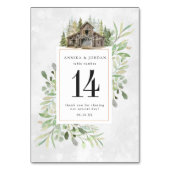 Grange Élégante | Carte de Numéro de Table à l'Aqu (Dos)