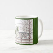 Grange en pierre vert foncé 11oz Mug (Devant droit)