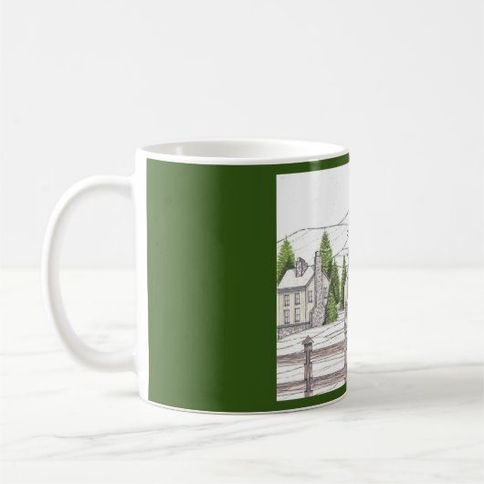 Grange en pierre vert foncé 11oz Mug (Gauche)