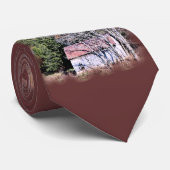 Grange et cravate d'arbres d'automne (Roulé)