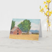 Grange miniature réglée - vieille carte de voeux (Fleur jaune)