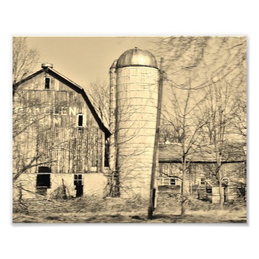 Grange noire et blanche 10x8 Photographie (Devant)